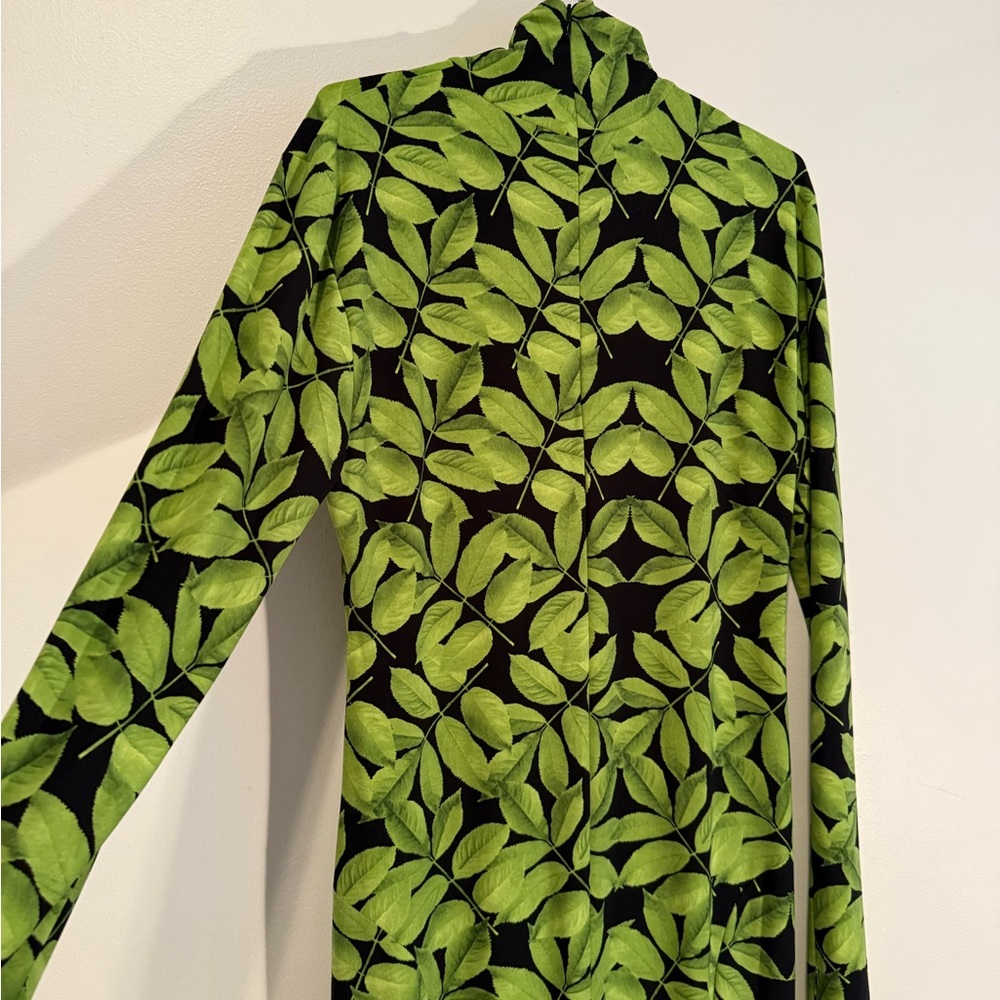 Norma Kamali Green Leaf Print Top